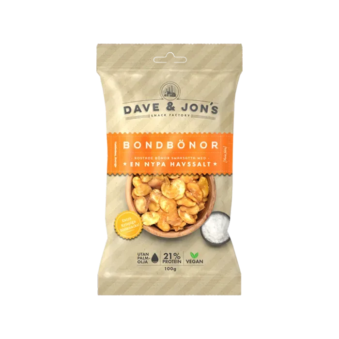 Dave & Jon's – Roasted Broad Beans With Seasalt (100 g)
