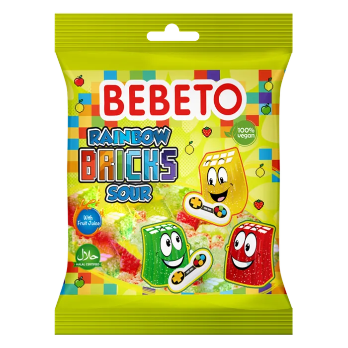 Bebeto – Rainbow Bricks Sour (80g)